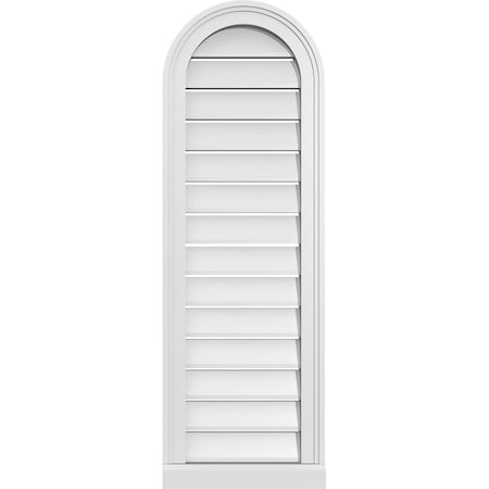 Ekena Millwork Round Top Surface Mount PVC Gable Vent: Functional, w/ 2"W x 2"P Brickmould Sill Frame, 14"W x 42"H GVPRT14X4203SF